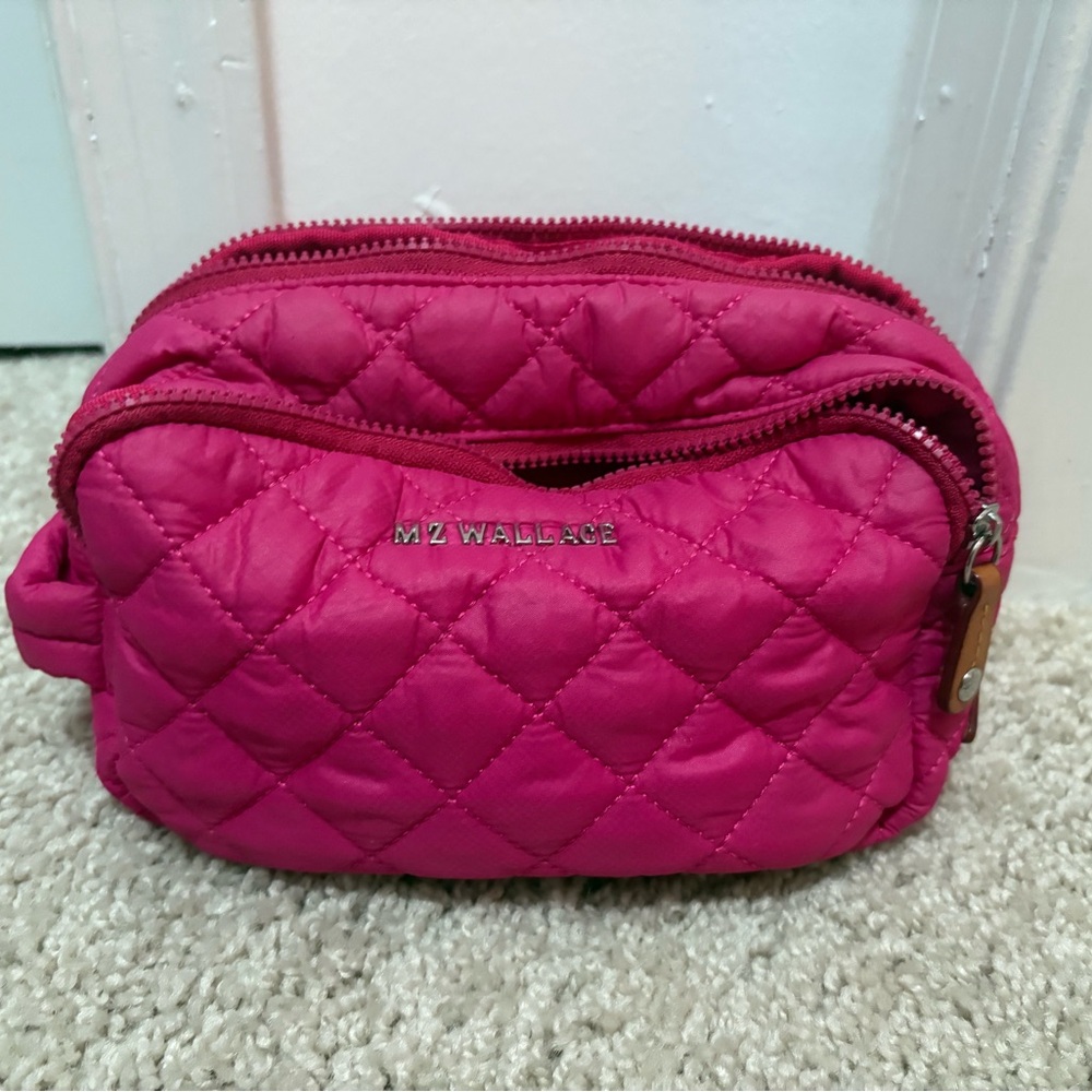 MZ Wallace Fuchsia Quilted Cosmetic Bag